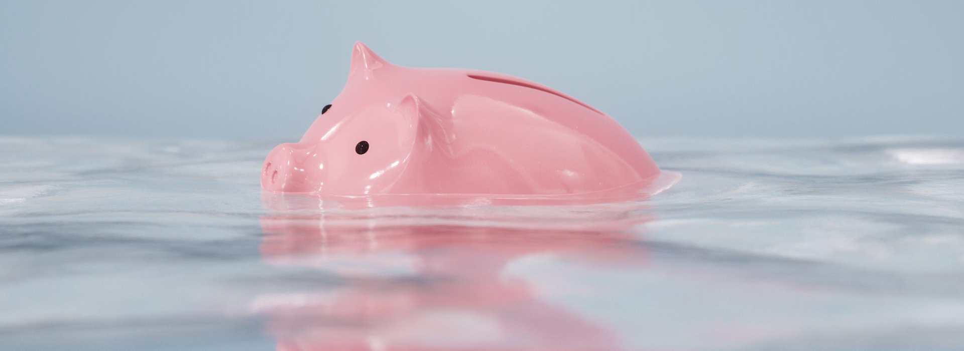 sinking piggy bank